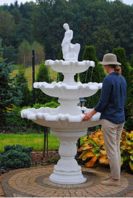 Springbrunnen Garten Teich Brunnen 217cm Steinbrunnen Gartenbrunnen Fontaine Neu