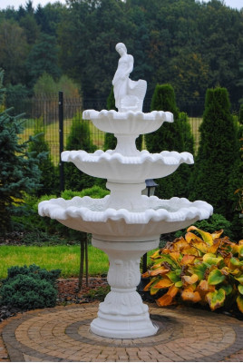 Springbrunnen Garten Teich Brunnen 217cm Steinbrunnen Gartenbrunnen Fontaine Neu