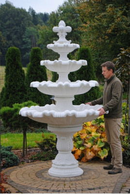 Springbrunnen Garten Teich Brunnen 224cm Steinbrunnen Gartenbrunnen Fontaine Neu