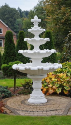 Springbrunnen Garten Teich Brunnen 224cm Steinbrunnen Gartenbrunnen Fontaine Neu