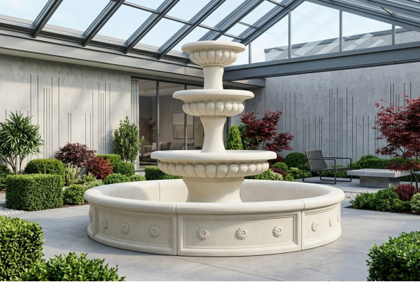 Becken für Zierbrunnen Skulptur Springbrunnen Brunnen Garten Fontaine Teich Neu