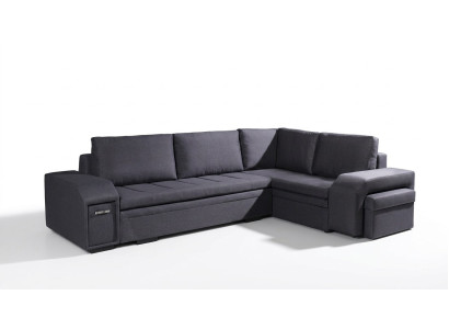 Polstersofa Loungesofa Couch Sitzgruppe Wohnzimmer mit Kissen Sofa L-Form Schlaf