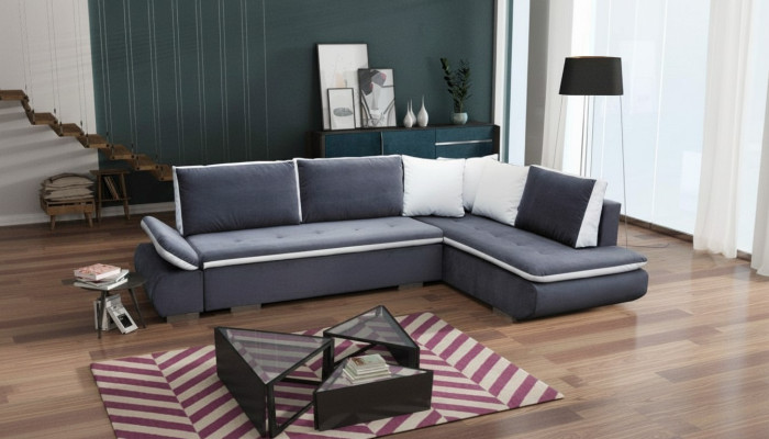 Schlafsofas Sofa Couch Eck Sofas Garnitur Polster Ecke Stoff Neu Wohnlandschaft