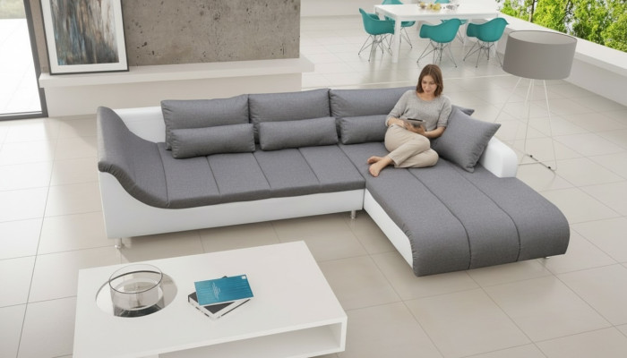 Schlafsofa Eck Sofa Couch Bettfunktion Polster Eck Schlaffunktion Neu Garnitur