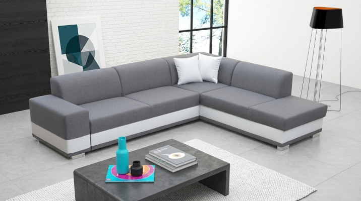 Polstersofa Loungesofa Sitzgruppe Couch Wohnzimmer mit Kissen L-Form Sofa