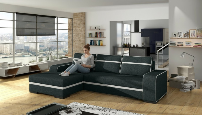 Schlafsofa Eck Sofa Couch Polster Eck Garnitur Schlaffunktion Bettfunktion