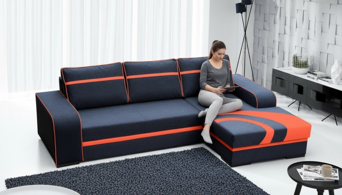 Schlafsofa Ecksofa Couch mit Bettfunktion und Polsterung - Moderne Garnitur mit Schlaffunktion NEU 