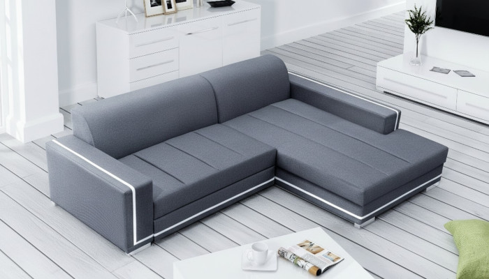 Ecksofa mit Schlaffunktion Bettfunktion Kasten Sofa Couch Wohnlandschaft Bett