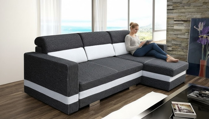 Schlafsofa Eck Sofa Couch Polster Eck Bettfunktion Neu Schlaffunktion Garnitur