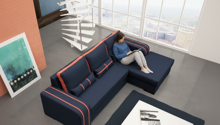 Schlafsofa Ecksofa Sofas Couch mit Bettfunktion und Polsterung - Moderne Garnitur mit Schlaffunktion