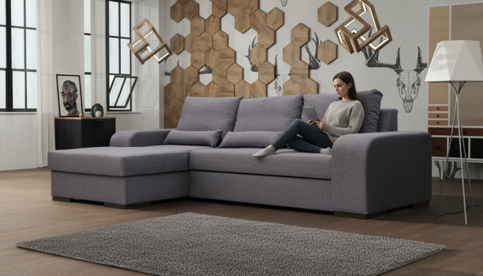 Sofa Schlafsofa Designer Sofa mit Bettfunktion - Bettkasten Ecksofa Couch