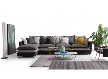 Eck Sofa Textil Sitz Polster Couch Garnitur Wohn Zimmer Landschaft Sofas