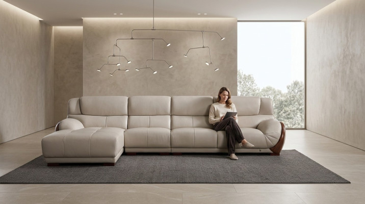 Eck Sofa Leder Polster Sitz Eck Couch Garnitur Wohn Zimmer Landschaft