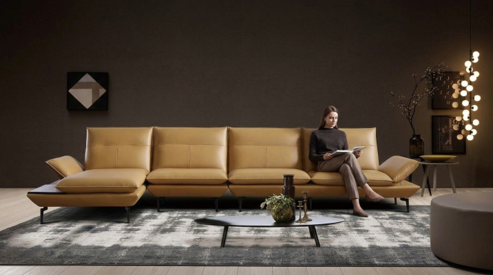 Eck Sitz Sofa Couch Designer Polster Ecke Wohn Landschaft Leder Couchen