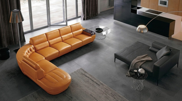 Eck Sofa Couch Polster Sitz Ecke Wohn Landschaft Leder Couchen Designer