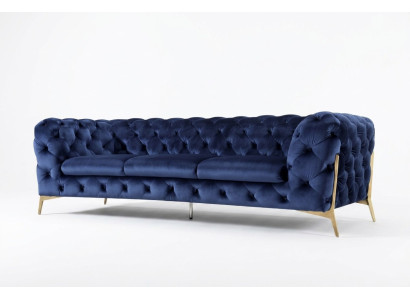 Chesterfield 3 Sitz Couch Polster Drei Sitzer Design Couchen Textil Stoff Italy