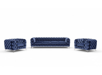 Sofa Chesterfield Couch Polster Garnitur Textil 2+1 designer Couchen Neu XXL Big