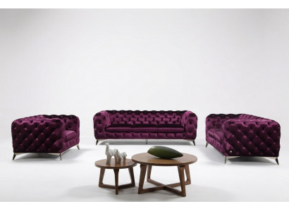 Sofa XXL Big Chesterfield Couch Polster Garnitur Textil 3+3 designer Couchen