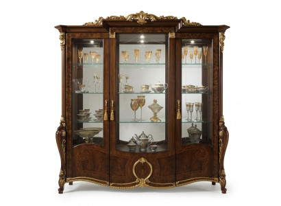 XXL Vitrine Glas Wandschrank Vitrinen Regal Barock Rokoko Stil Jugendstil