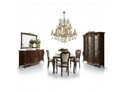 arredoclassic™ Luxus Klasse Möbel Esszimmer Vitrine Tisch Kommode 8tlg.