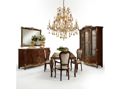 Esstisch + 8 Stühle Esszimmer Tisch Rokoko Barock Jugendstil