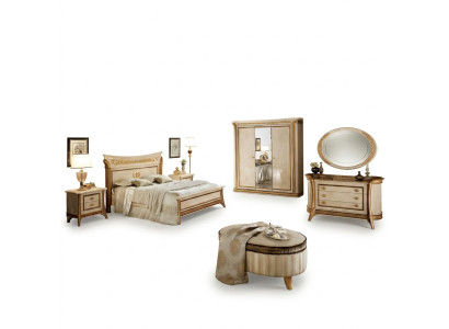 arredoclassic™ Schlafzimmer Set Melodia Barock Rokoko Bett Nachttisch 6tlg.