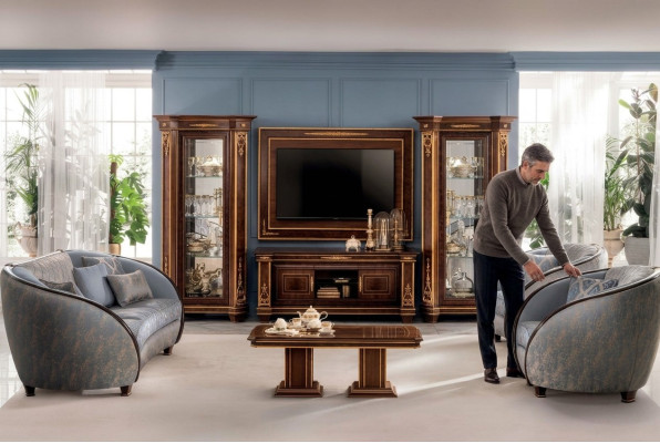 Italienische Wohnzimmer Polster Möbel Sofagarnitur 3+2+1 Komplett Set