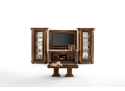 Wandschrank Wohnwand RTV Designer Möbel Wohnzimmer Vitrine Vitrinen