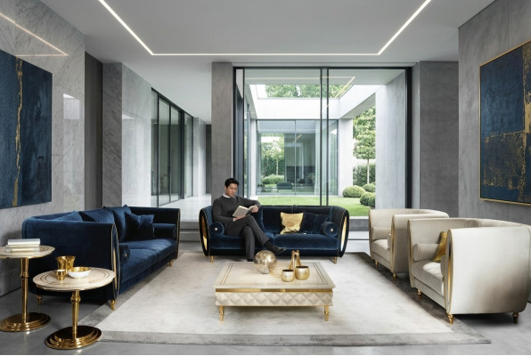 Sofagarnitur Sofa Couch 3 + 2 Wohnzimmer Designer Möbel Classisch