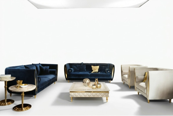 Sofagarnitur Sofa Couch 3 + 2 Wohnzimmer Designer Möbel Classisch
