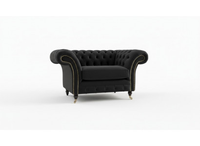 Chesterfield Sessel Fernseh Couch 1 Sitzer Sofa Textil Stoff Couchen Polster #5