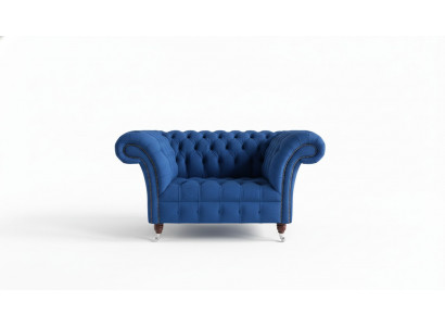 Chesterfield Sessel Fernseh Couch 1 Sitzer Sofa Textil Stoff Couchen Polster #4