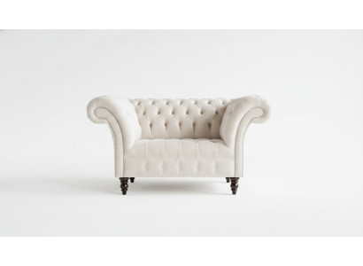 Chesterfield Sessel Fernseh Couch 1 Sitzer Sofa Textil Stoff Couchen Polster #4