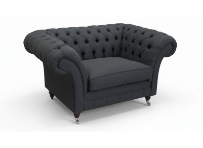 Chesterfield Sessel Fernseh Couch 1 Sitzer Sofa Textil Stoff Couchen Polster #2