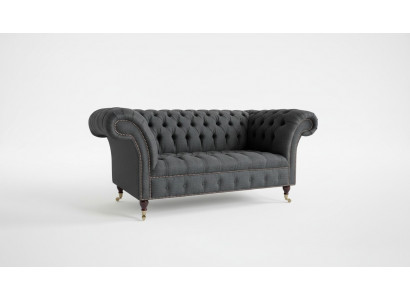 Chesterfield Textil Sofa 2 Sitzer Luxus Sofa Polster Sofas Design Stoffsofas