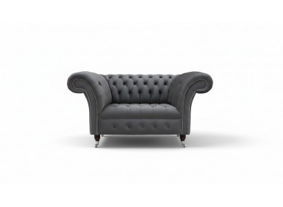 Chesterfield Design Sofa 1 Sitzer Couch Polster Luxus Klassische Textil Couchen
