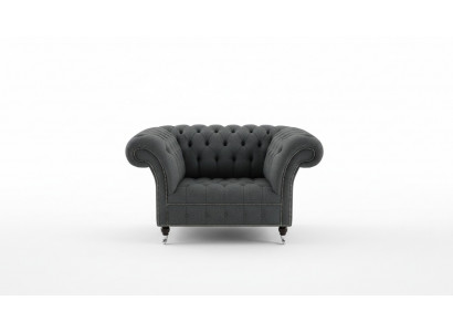 Chesterfield Design Sofa Sessel Couch Polster Luxus Textil Couchen 1 Sitzer #111