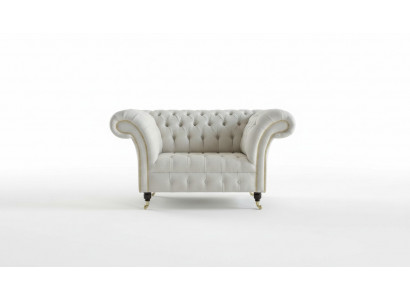 Chesterfield Design Sofa Sessel Couch Polster Luxus Textil Couchen 1 Sitzer #112