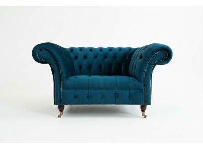 Chesterfield Sessel Fernseh Couch 1 Sitzer Sofa Textil Stoff Couchen Polster 131