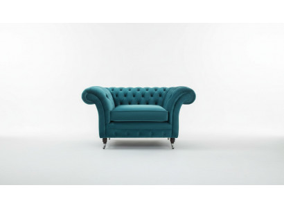 Chesterfield Sessel Fernseh Couch 1 Sitzer Sofa Textil Stoff Couchen Polster 136