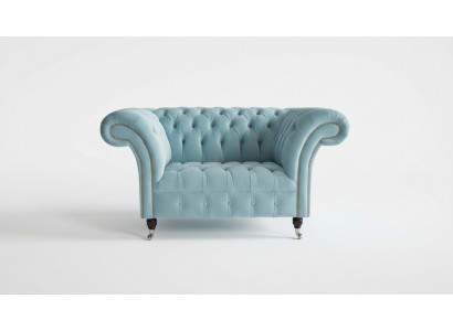 Chesterfield Design Sofa Sessel Couch Polster Luxus Textil Couchen 1 Sitzer #145