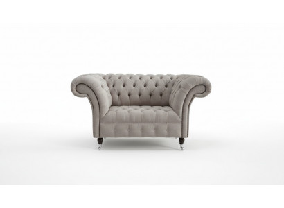 Chesterfield Big Textil Design Wohnzimmer Couch Sofa Polster 1 Sitz Leder #146
