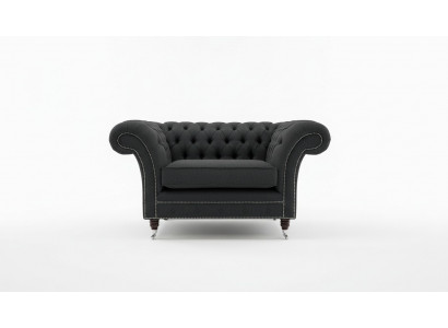 Chesterfield Sessel Fernseh Couch 1 Sitzer Sofa Textil Stoff Couchen Polster 201