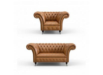 2+1 Sofagarnitur Chesterfield Textil Stoff Sofa Couchen Polster Set Garnituren