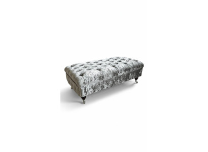Chesterfield Textil Hocker XXL Big Fußhocker Polster Sofas Bank Luxus Stoff