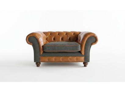 New Luxuriöse Polster Luxus Class Klassische Chesterfield-Sessel 1 Sitzer Weiche