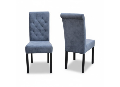 Blaue Chesterfield x8-er Stuhlgarnitur Designer Lehnstühle Moderne Sitzmöbel