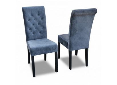 6x Chesterfield Stuhl Set Sitz Polster Garnitur Esszimmer Stühle Lehn Leder