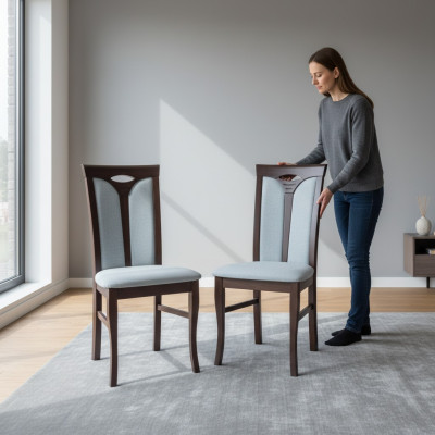 6x Stuhl Set Sitz Polster Garnitur Esszimmer Stühle Leder Lehn