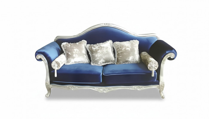 Zweisitzer Thron Sofa Königlicher Polster Samt 2 Sitzer Antik Stil Chesterfield